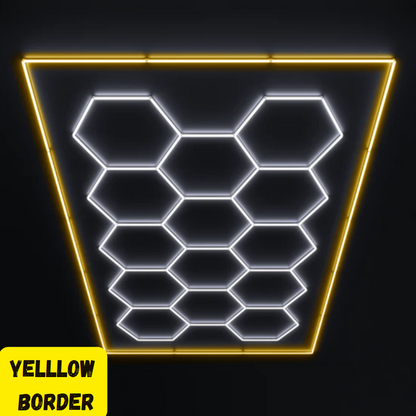 14 Grid Hexagon LED Lighting Kit (8' x 16') with Yellow Border