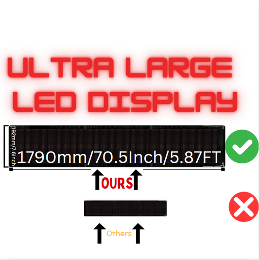 ULTRA LARGE Flexible LED Panel Sign 5.87FT/70.5'' Long, Customized, Fully Control via App, IP65 Waterproof, Outdoor/Indoor, Suit for Commercial/DIY Project